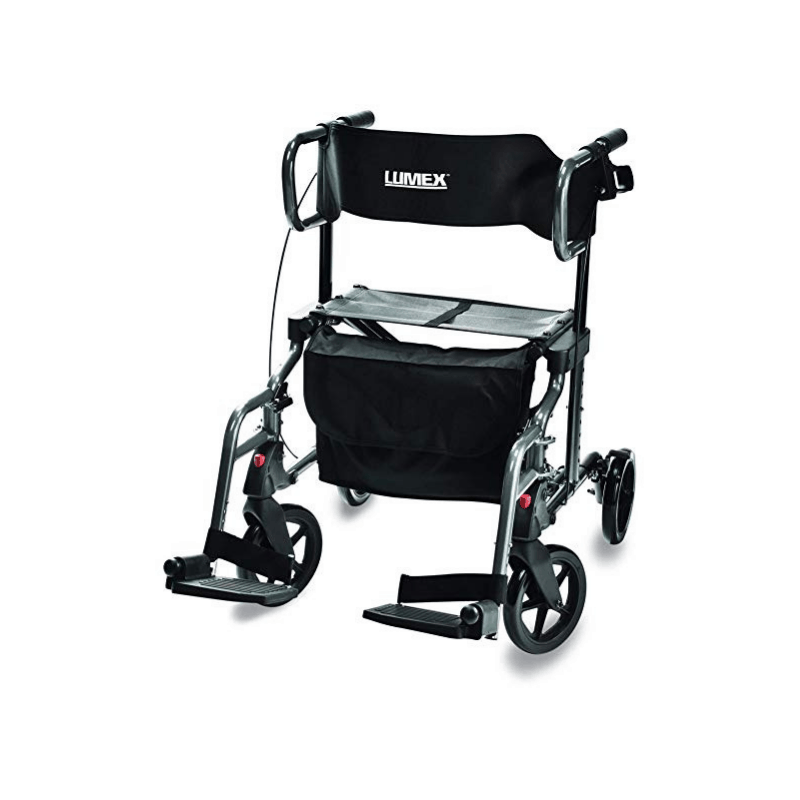 Lumex Lightweight Folding Hybrid LX Rollator & Transport Chair - Senior.com Rollators
